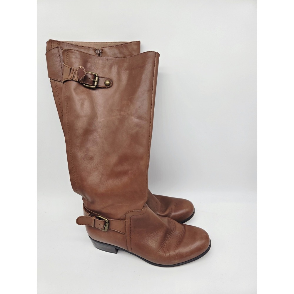 CORSO COMO Women's Tall Leather Boots Size 8M  Cognac Brown, Western Chic Riding